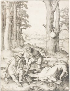 Mahomet i mnich Sergiusz autorstwa Lucas van Leyden