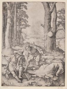 Mahomet i mnich Sergiusz autorstwa Lucas van Leyden