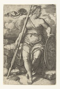Pallas Atene autorstwa Lucas van Leyden
