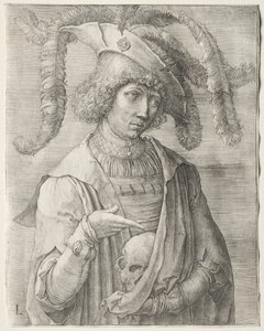 Portret młodzieńca z czaszką, ok. 1930 r. 1519. autorstwa Lucas van Leyden