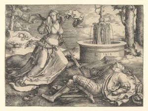 Pyramus i Thisbe, 1514. autorstwa Lucas van Leyden