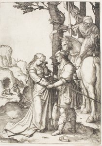 Święty Jerzy wyzwala księżniczkę autorstwa Lucas van Leyden