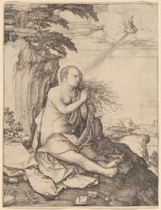 Święta Maria Magdalena na pustyni autorstwa Lucas van Leyden