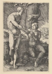 Grzech Adama i Ewy, 1529. autorstwa Lucas van Leyden