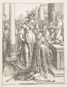 Bałwochwalstwo Salomona autorstwa Lucas van Leyden