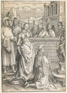 Bałwochwalstwo Salomona, c. 1512 autorstwa Lucas van Leyden