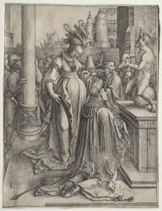 Bałwochwalstwo Salomona autorstwa Lucas van Leyden
