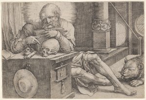 Święty Hieronim autorstwa Lucas van Leyden
