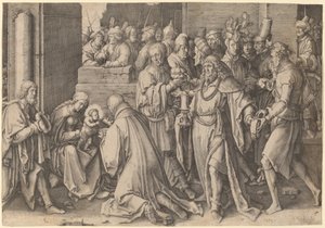 Pokłon Trzech Króli autorstwa Lucas van Leyden