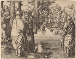 Chrzest Chrystusa w Jordanie autorstwa Lucas van Leyden