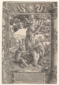 Upadek człowieka, ca. 1517. autorstwa Lucas van Leyden