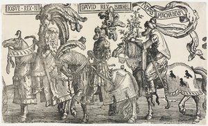 Dziewięciu bohaterów: Jozue, Dawid, Judasz Machabeusz, 1515-1517. autorstwa Lucas van Leyden