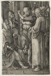 Pasja: Chrystus przed Najwyższym Kapłanem, 1521. autorstwa Lucas van Leyden