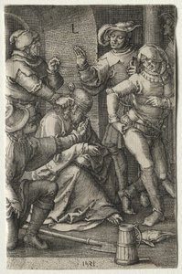 Pasja: Naśmiewanie się z Chrystusa, 1521. autorstwa Lucas van Leyden