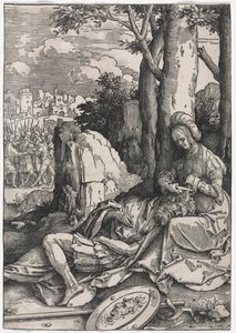 Siła kobiet: Samson i Dalila autorstwa Lucas van Leyden