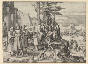 Powrót syna marnotrawnego, ca. 1510. autorstwa Lucas van Leyden