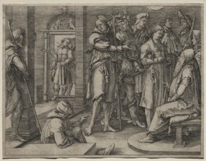 Historia Józefa: Józef interpretuje swój sen Jakubowi, 1512. autorstwa Lucas van Leyden