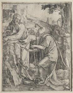 Kuszenie Chrystusa, 1518. autorstwa Lucas van Leyden