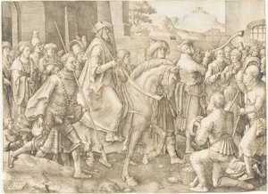 Triumf Mardocheusza autorstwa Lucas van Leyden