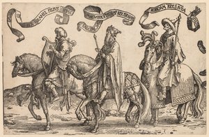 Dwunastu królów Izraela: Dawid, Salomon, Roboam, 1515-1517. autorstwa Lucas van Leyden