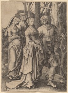 Dwie pary w lesie autorstwa Lucas van Leyden