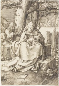 Dziewica z Dzieciątkiem i Dwoma Aniołami autorstwa Lucas van Leyden