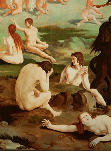 Umarli powstający z grobów (olej na drewnie) autorstwa Lucas van Leyden