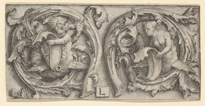 Tryton i Syrena w Wąsach, ca. 1510. autorstwa Lucas van Leyden