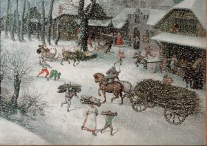 Zima (luty), detal (olej na płótnie)