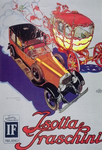 Plakat reklamujący samochody Isotta Fraschini