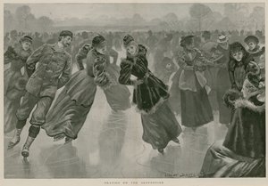 Łyżwiarstwo na Serpentynie, Hyde Park, Londyn (grawerunek)