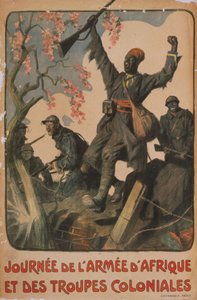 Plakat upamiętniający jedność sił francuskich i kolonialnych
