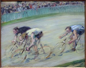 Ostateczny pośpiech. Obraz Lucien Jonas (1880-1947), olej na płótnie 1905, sztuka francuska, wiek XX. Musée la piscine, Roubaix.