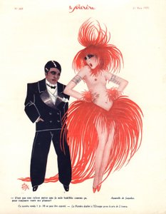 Ilustracja z „Le Sourire”, marzec 1929 (litografia kolorowa) autorstwa Lucien Jaquelux