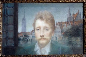 Portret Georgesa Rodenbacha, belgijskiego poety (1855-1898) 1895 (pastel)