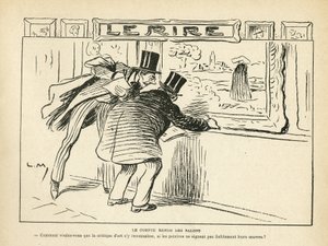 Ilustracja w Le Rire, 20.04.12 - Przegląd wystaw - Sztuka, Wystawy malarstwa, Wystawy karykatur - Przeglądy sztuki (grafika) autorstwa Lucien Metivet