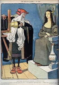 Mona Lisa - La Gioconda - (Mona Lisa siedzi - Leonardo Da Vinci (Leonard de Vinci) walczy z aparatem. Leonardo mówi, że król Francois 1 jest dla niego bardzo dobry, ale chciał umrzeć w ramionach Mona Lisy zamiast tych z ki