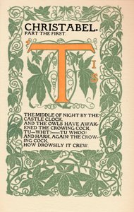 Eragny Press: Strona otwierająca Coleridges Christabel, 1895-1914 autorstwa Lucien Pissaro