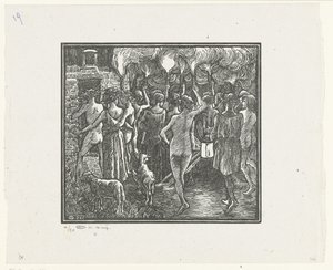 Od fakkeloptocht Daphnis i Chloe, procesja z pochodniami Daphnis i Chloe (tytuł serii) autorstwa Lucien Pissarro