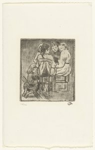 Grupa pięciu siedzących dziewczyn autorstwa Lucien Pissarro