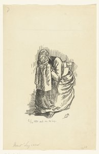 Płacząca kobieta Jaszczurka Maita autorstwa Lucien Pissarro