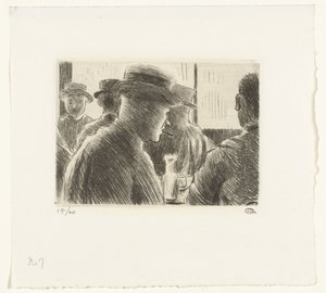 Mężczyźni w kawiarni autorstwa Lucien Pissarro