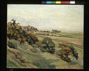 Rye From Cadborough, Sunset (olej na płótnie) autorstwa Lucien Pissarro