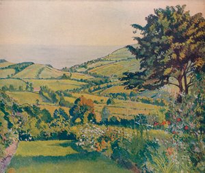 Widok na morze, stawy rybne, 1915, c1932 autorstwa Lucien Pissarro
