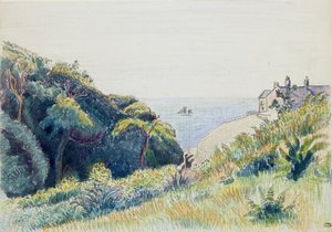 Dom Straży Przybrzeżnej, Ecclesbourne, 1918 autorstwa Lucien Pissarro