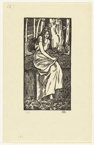 Kobieta w lesie Dziewczyna z lasu autorstwa Lucien Pissarro