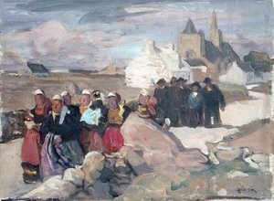 Bretońscy mężczyźni i kobiety, ok. 1909 (olej na płótnie)