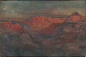 Afterglow, Wielki Kanion, Arizona, ok. 1904 (w/c i gwasz na tekturze) autorstwa Lucien Whiting Powell