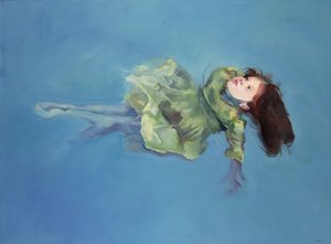 Dziewczyna unosząca się na wodzie, 2004 (olej na płótnie)