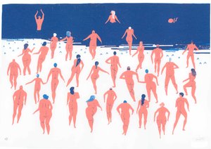 Nude Beach Run, 2016 (sitodruk)